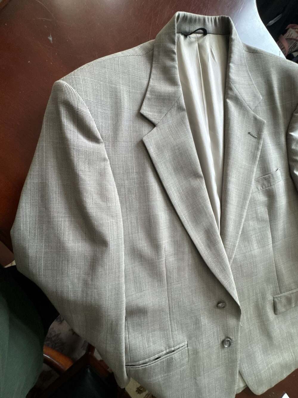 Vintage Allyn Saint George Mens Gray Glen Plaid Sport Coat Blazer L XL